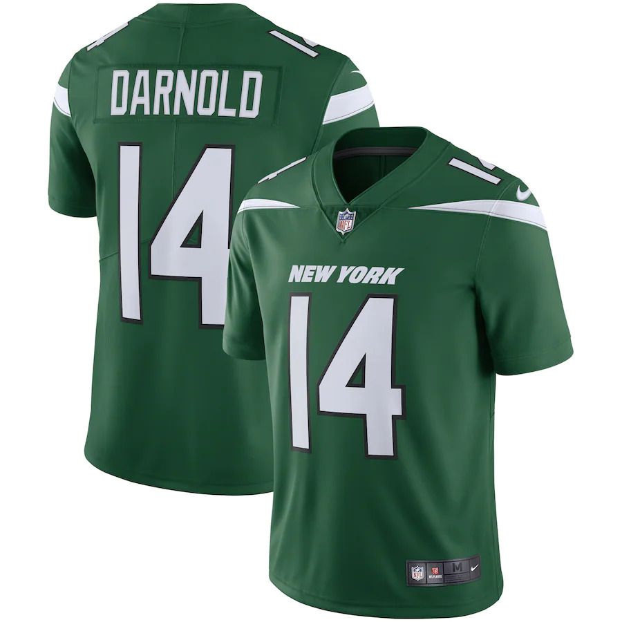 Men New York Jets 14 Sam Darnold Nike Gotham Green Vapor Limited NFL Jersey
